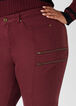 Distressed Zip Detailed Jeggings, Tawny Port image number 3