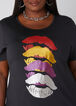 Metallic Lips Graphic Tee, Black image number 3