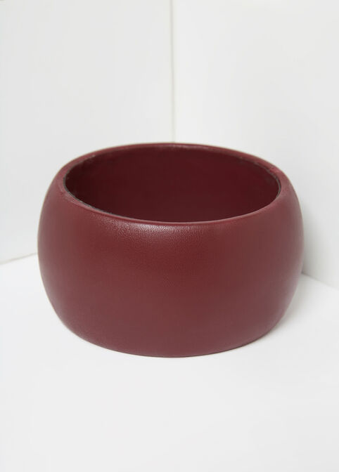 Faux Leather Oversized Bangle, Tawny Port image number 1