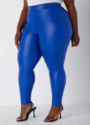 High Rise Faux Leather Leggings, Surf The Web image number 0