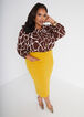 Giraffe Print Cowl Neck Blouse, Brown image number 0