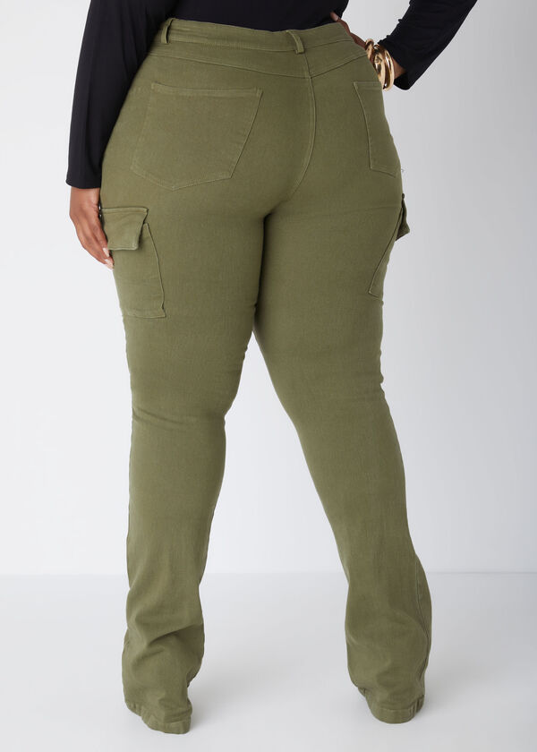 Distressed Cargo Jeans, Olive image number 1