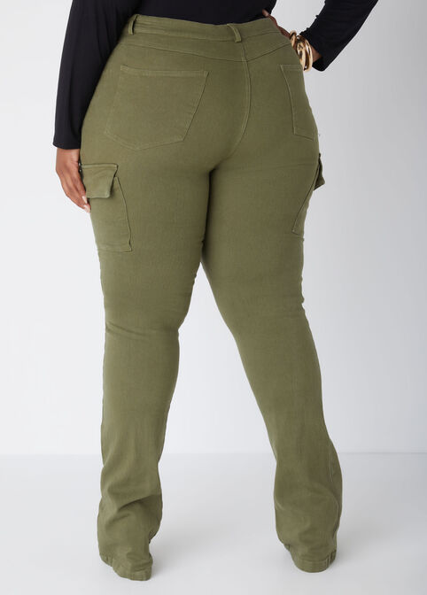 Distressed Cargo Jeans, Olive image number 1