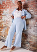 High Waist Pull On Trousers, POWDER BLUE image number 0