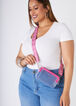 Embroidered Clear Crossbody Bag, Pink image number 0