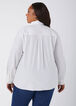 Ruffled Cotton Blend Poplin Shirt, White image number 1