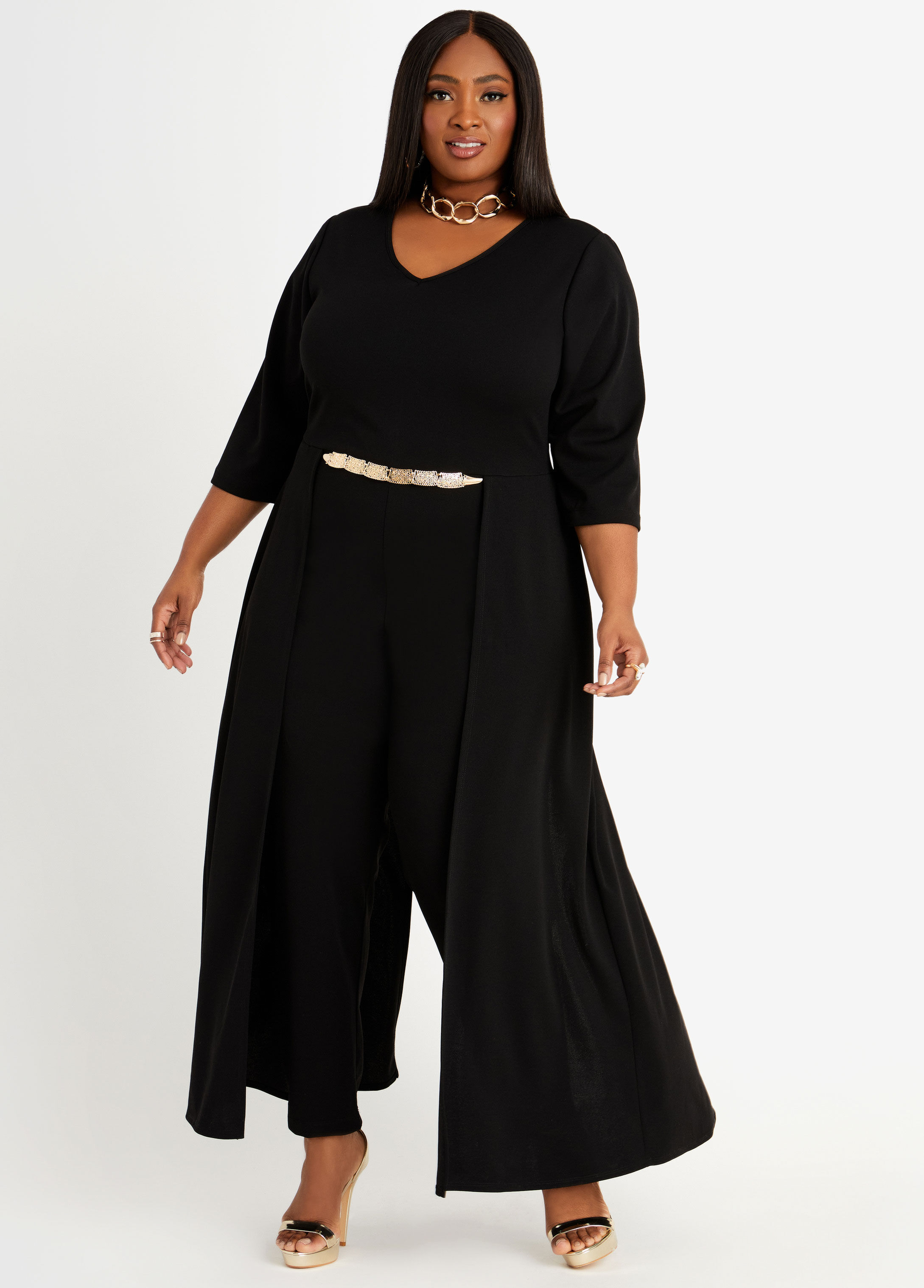 ashley stewart black jumpsuit