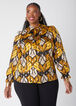 Neck Tie Metallic Printed Blouse, Multi image number 0