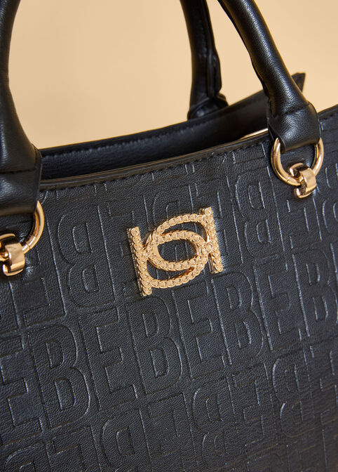 Bebe Christy Embossed Satchel, Black image number 2