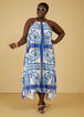 Embellished Scarf Print Dress, Surf The Web image number 0