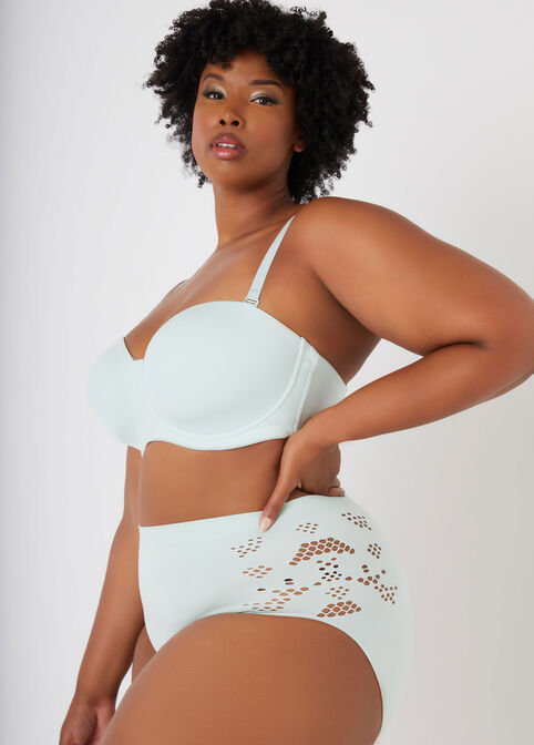 Cutout Seamless High Waist Briefs, Mint Green image number 2