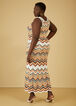 Chevron Knit Maxi Dress, White image number 1