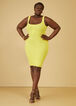 Zip Detailed Ribbed Bodycon Dress, Maize image number 3