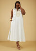 Embroidered Linen Blend Maxi Dress, White image number 3