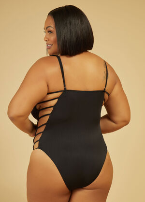 YMI Caged Swimsuit, Black image number 1