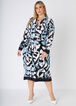 Abstract Print Knitted Shirtdress, Black Combo image number 0