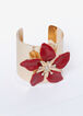 Gold Tone Flower Cuff, EQUESTRIAN RED image number 1