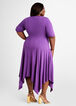 Knit Elbow Sleeve Asymmetric Dress, Purple Magic image number 1