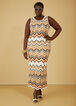 Chevron Knit Maxi Dress, White image number 0