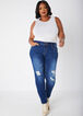 Distressed High Waist Skinny Jeans, Lt Sky Blue image number 4