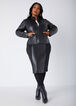 Ponte Paneled Faux Leather Jacket, Black image number 2