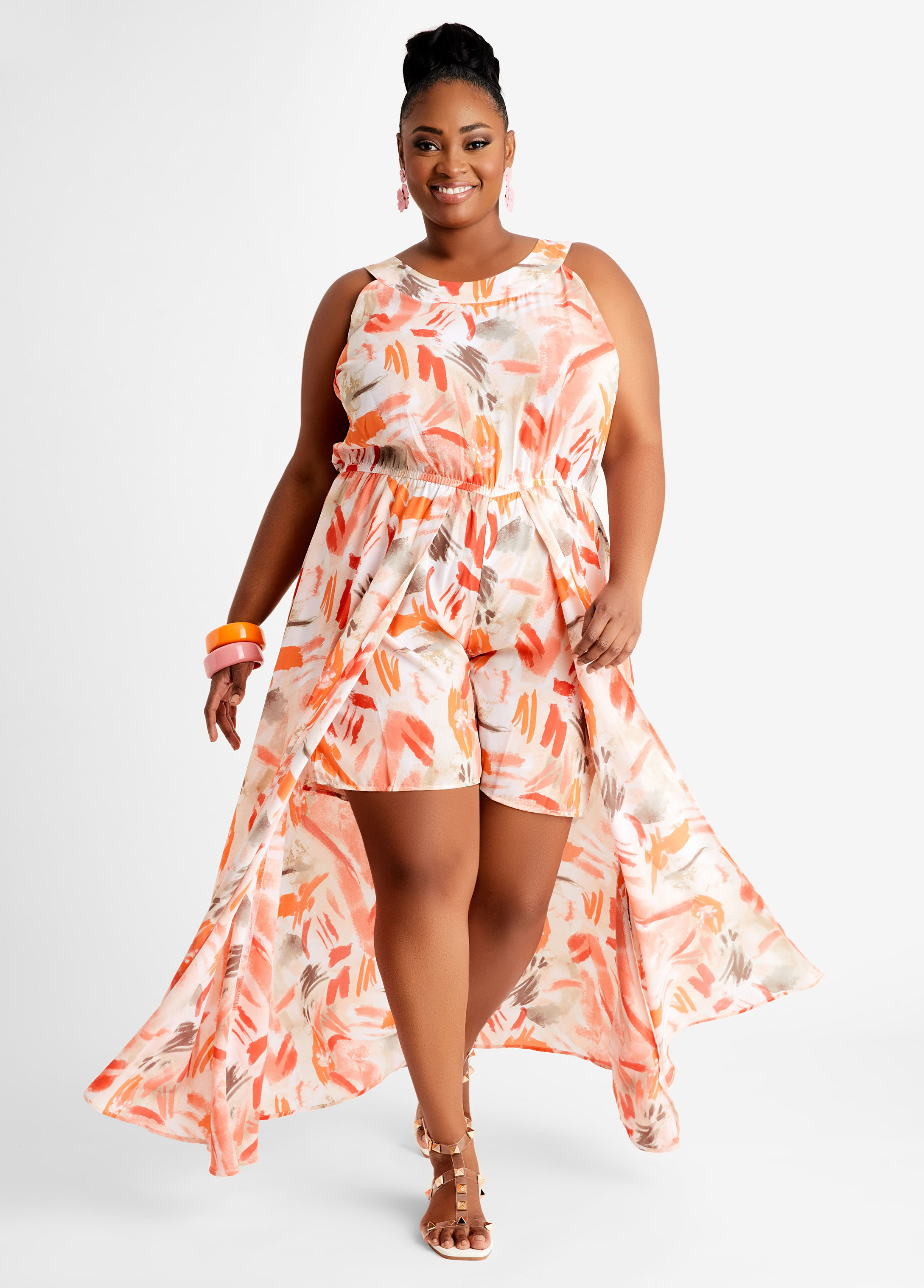 jumpsuit with skirt overlay plus size