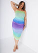 Strapless Ombre Bodycon Dress, Lime Green image number 2