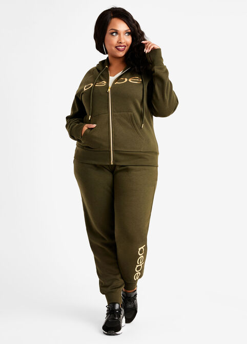 Plus Size Relaxed Leopard Print Hoodie & Jogger Set – ICONOFLASH