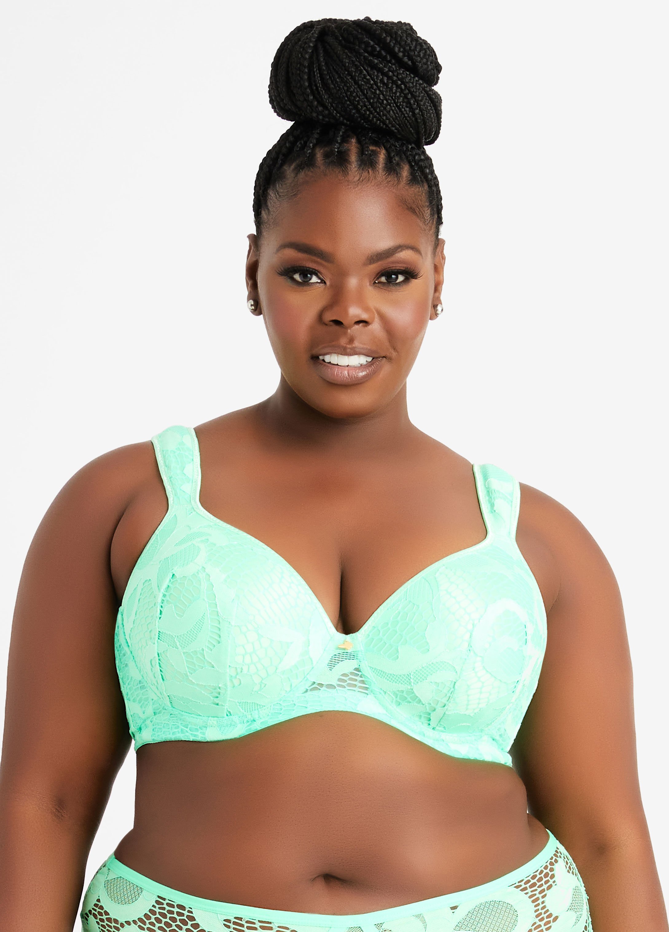 plus size green bra