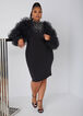 Cropped Ruffled Tulle Shrug, Black image number 2