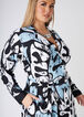 Abstract Print Knitted Shirtdress, Black Combo image number 3