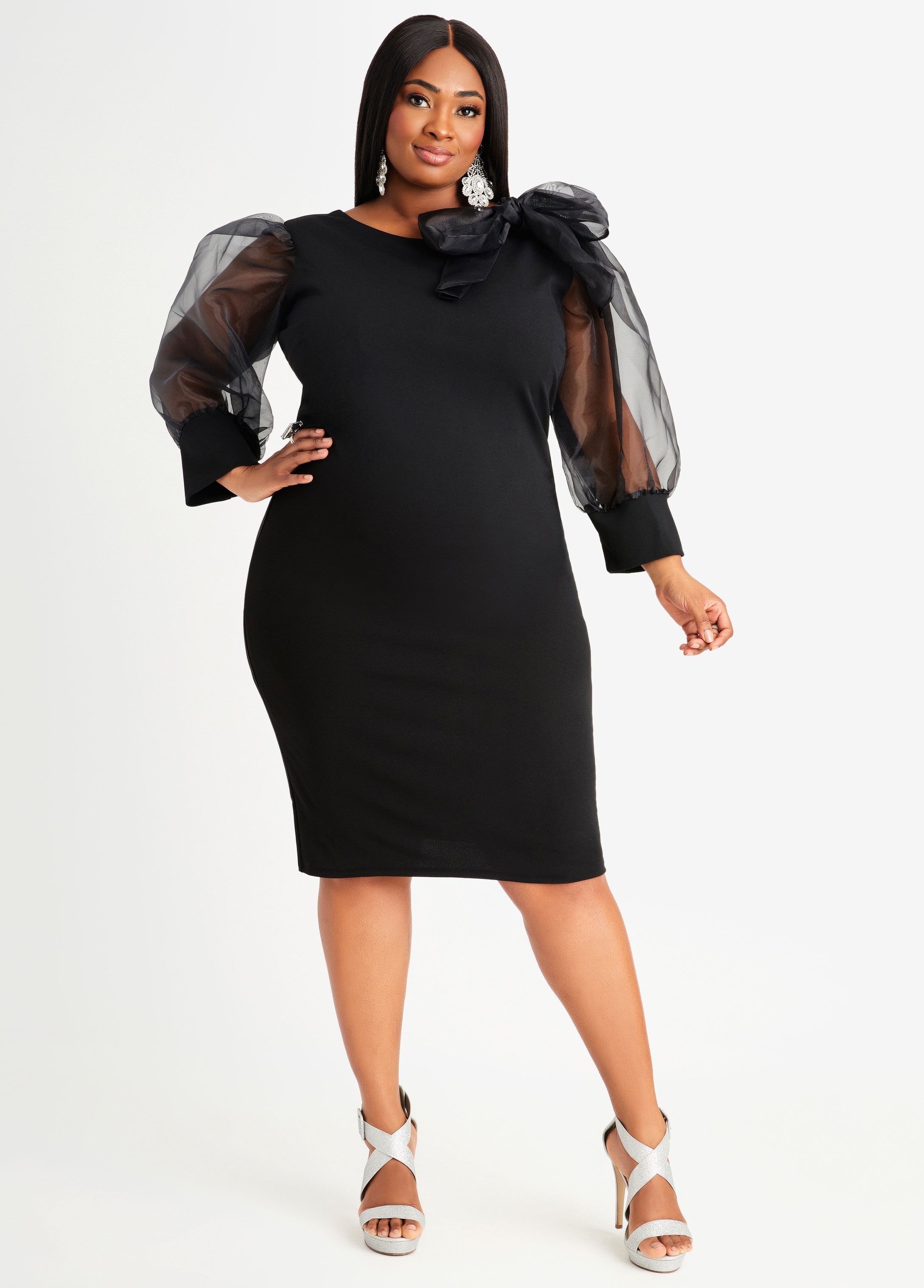 plus size black dress for party