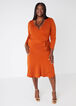 Flounced Faux Wrap Dress, Potters Clay image number 0