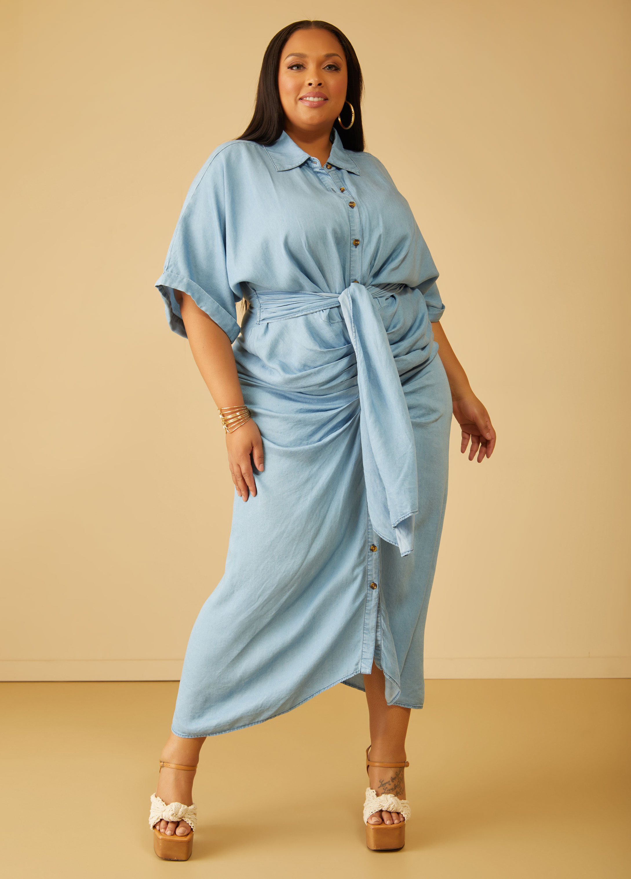 WPYYI Summer Women's Dress Plus Size Loose Denim Dress Casual (Color : A,  Size : L Code) : Amazon.ca: Clothing, Shoes & Accessories
