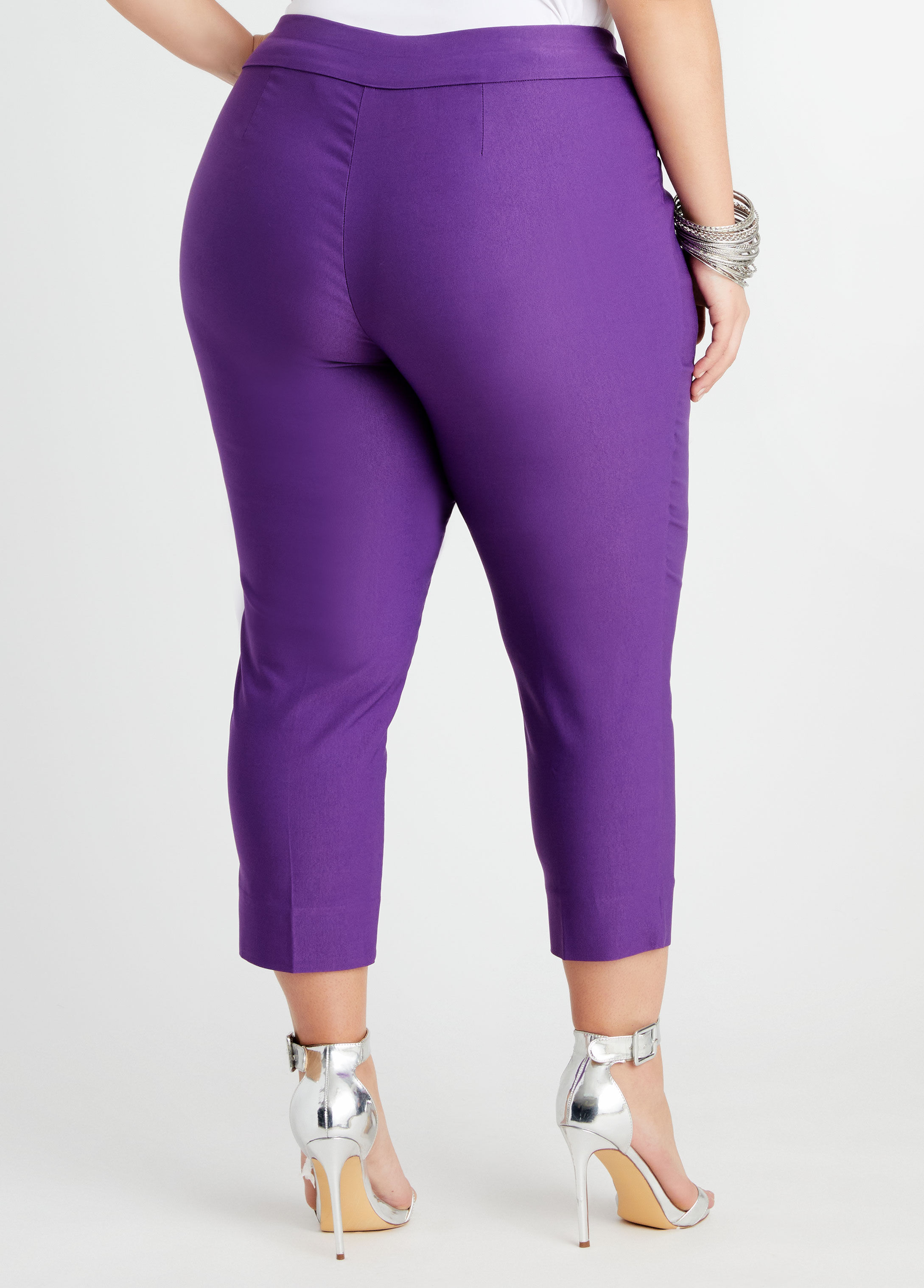 Purple capris hot sale plus size