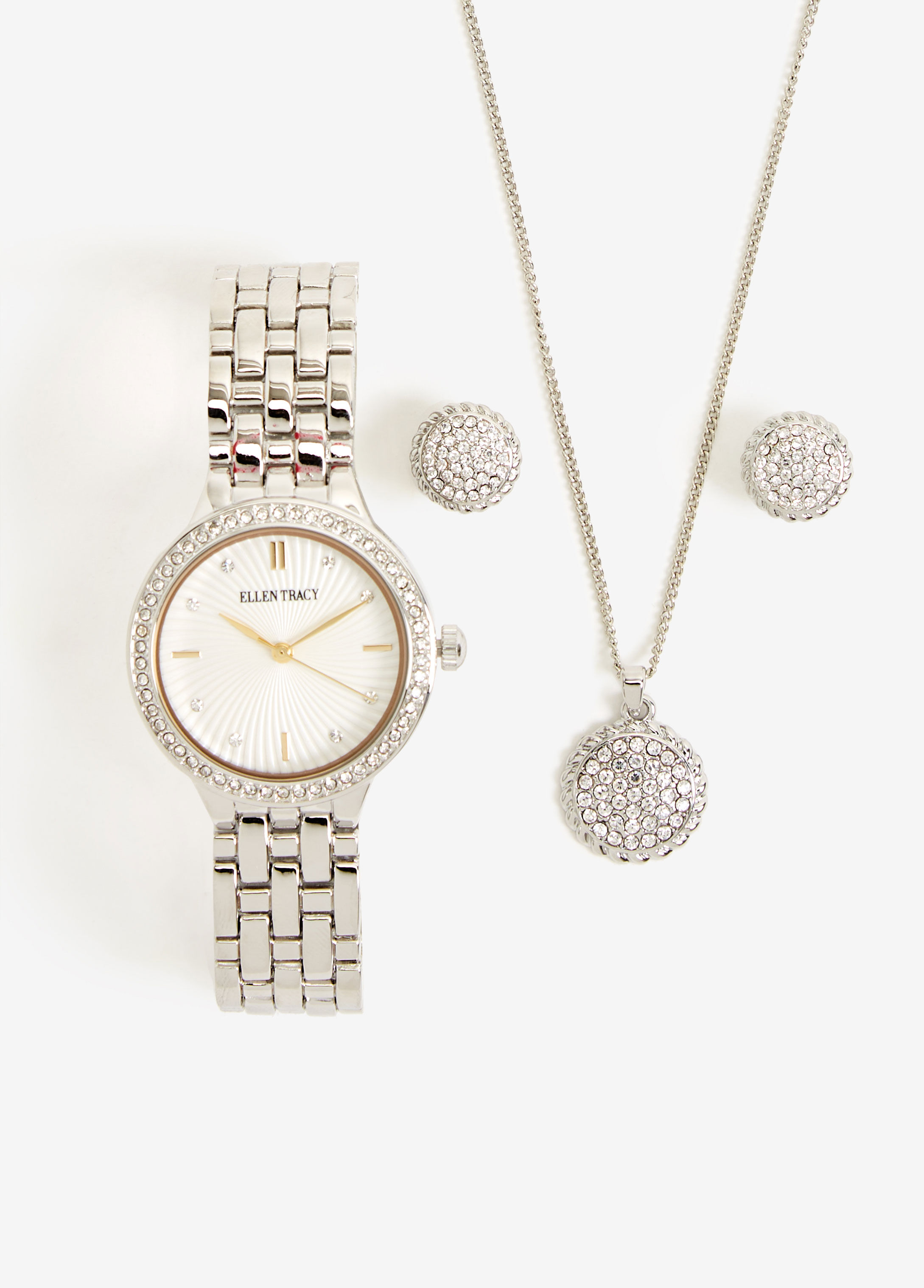 ellen tracy watch and necklace set