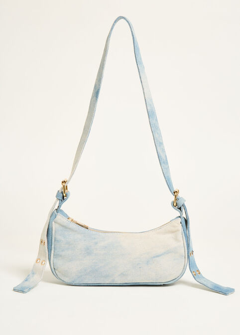 Stonewash Denim Shoulder Bag, Denim image number 0