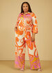 Swirl Print Wide Leg Jumpsuit, Multi image number 0