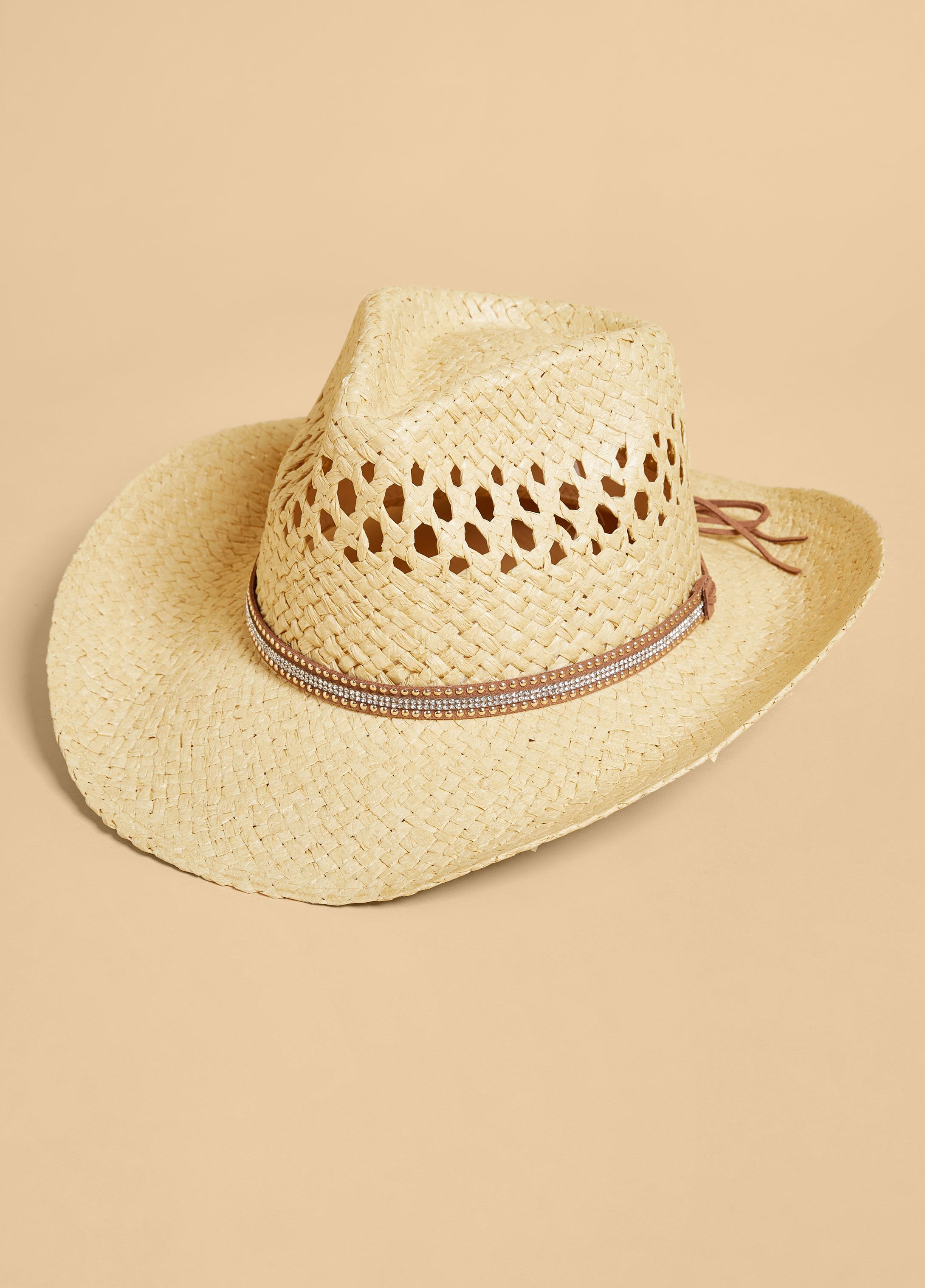 Crystal Woven Straw Cowboy Hat