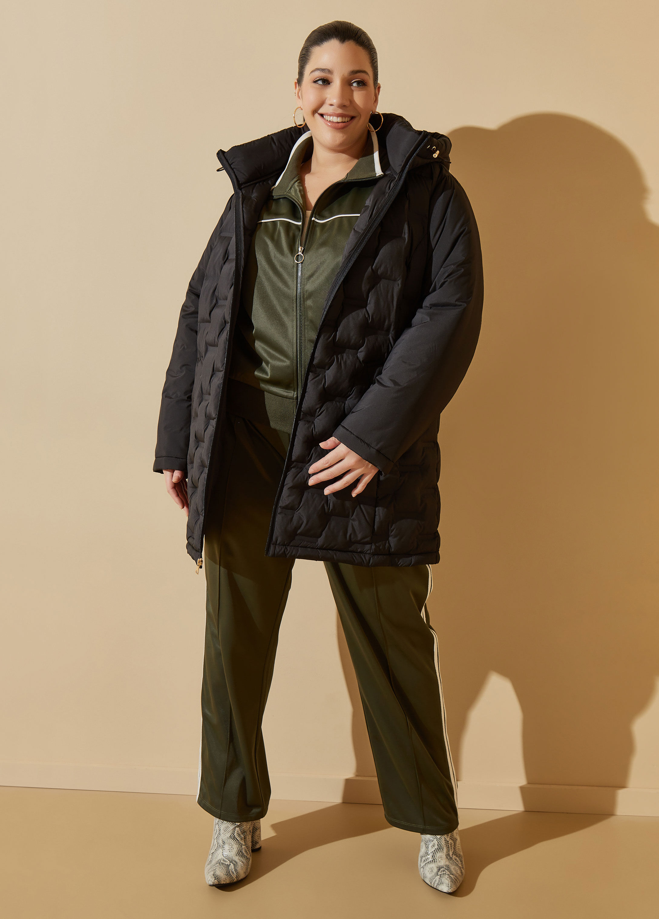 Plus Size Quilted Puffer Coat Plus Size Jacket