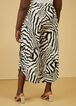 Cropped Zebra Print Pants, White Black image number 1