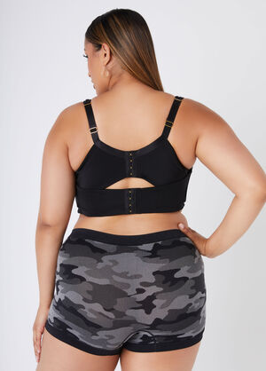 Seamless Camo Boyshorts, Black image number 1