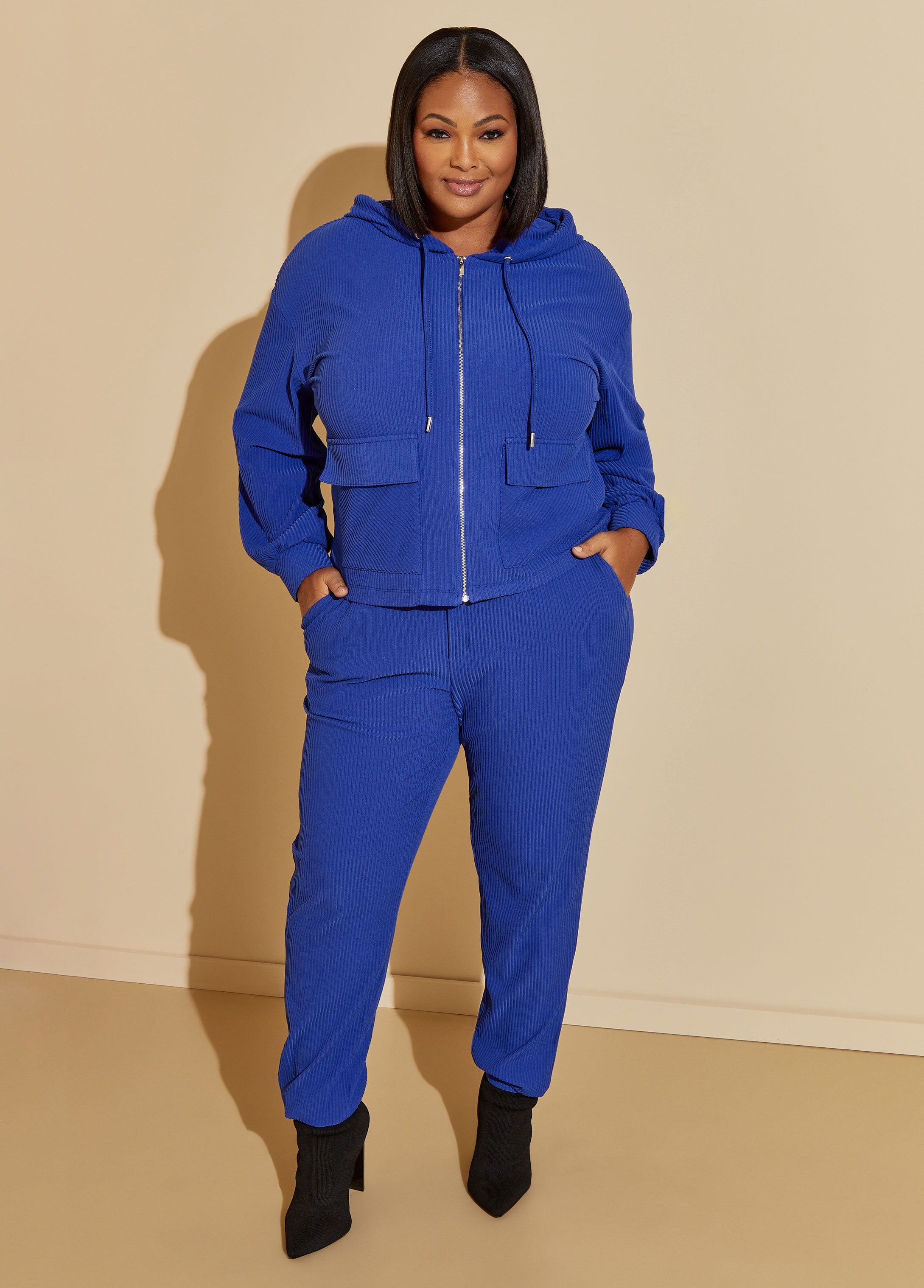 Ribbed hot sale jogging set