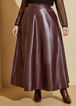 Faux Leather A Line Maxi Skirt,  image number 0