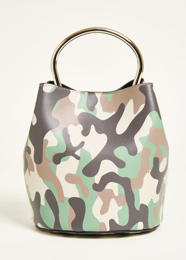 Camo Print Bucket Bag, Deep Depths image number 0