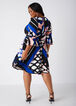 Keyhole Geo Print A Line Dress, Multi image number 1