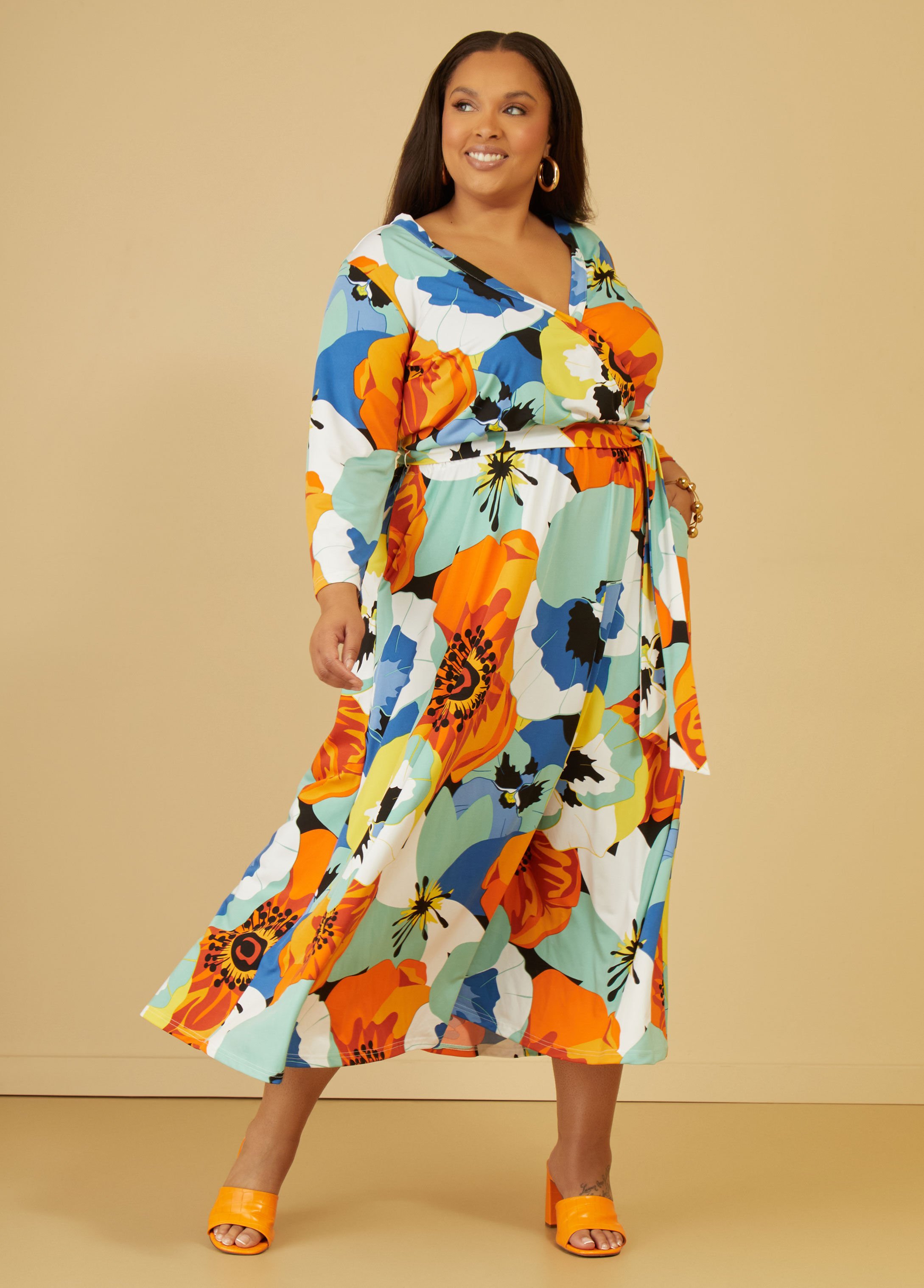 Plus Size wrap maxi dress summer plus size dress plus size gown