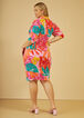 Ruched Leaf Print Shirtdress, Multi image number 1