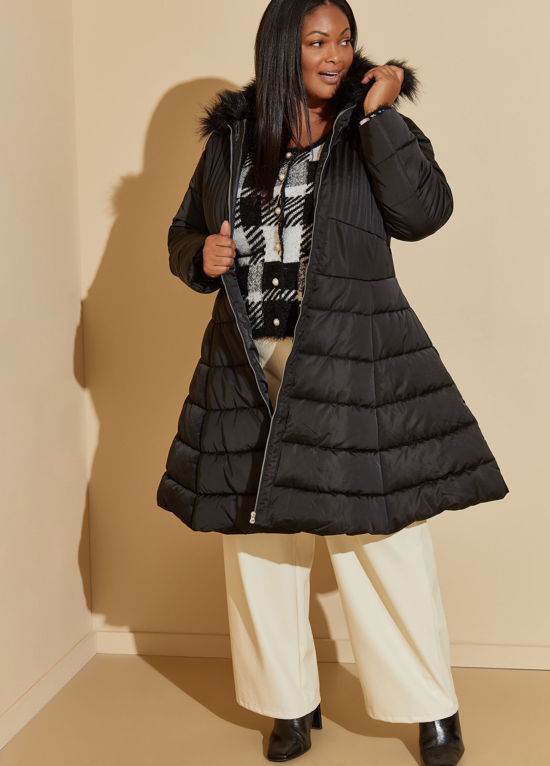 Plus size shop a line coat