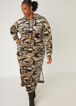 Hooded Camo Velour Maxi Dress, Olive image number 3